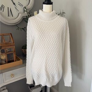 Coofandy Elegant White Cowl Neck Sweater